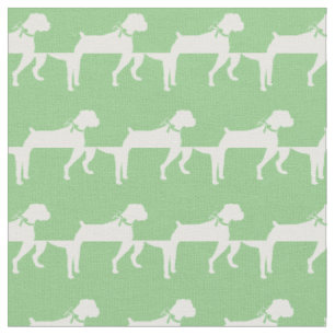 Boxer Dog Silhouette Pet Sage Green Stoff