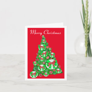 Boxer Dog Silhouette Weihnachtsbaum Red Green Karte
