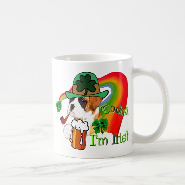 Boxer Dog St Patrick's Day Kaffeetasse (Rechts)