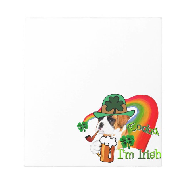 Boxer Dog St Patrick's Day Notizblock (Vorderseite)