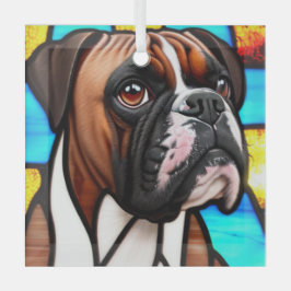 Boxer Dog "Stached Glass" Ornament Aus Glas