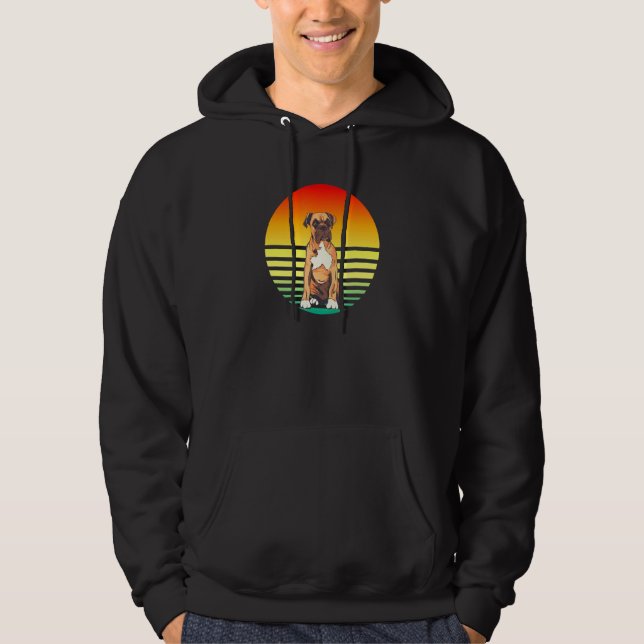 Boxer Dog Sunset Hoodie (Vorderseite)
