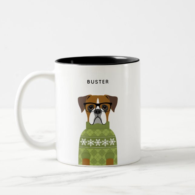 Boxer Dog Tasse (Links)