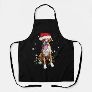 Boxer Dog Tree Weihnachtsbeleuchtung Xmas Pajama Schürze