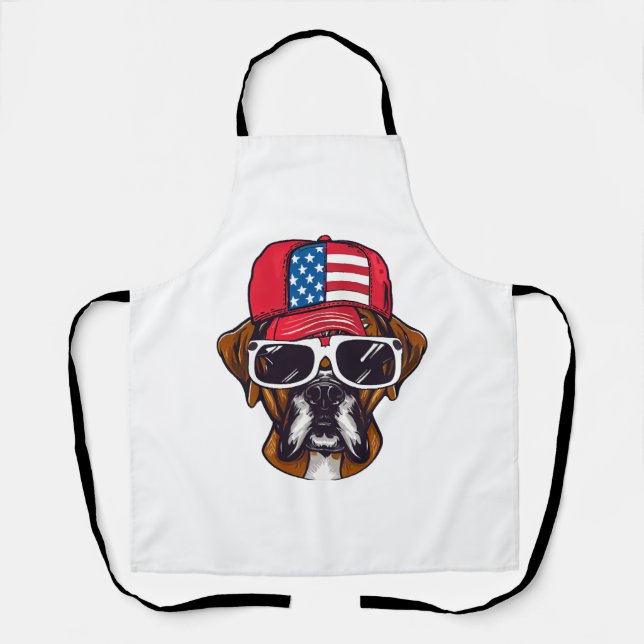 Boxer Dog USA Schürze (Vorderseite)