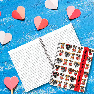 Boxer Dog Valentine Watercolor Design Notizbuch