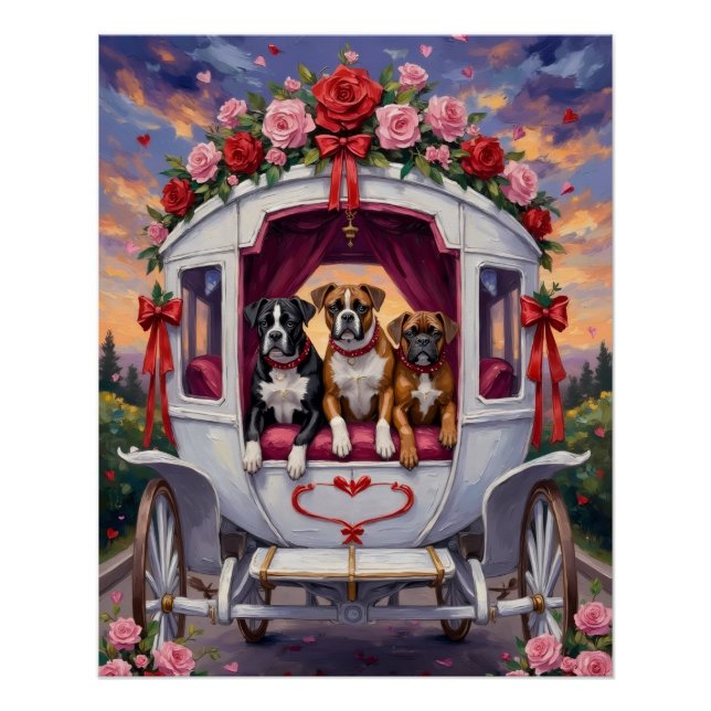 Boxer Dog Valentine's Day  Poster (Vorderseite)