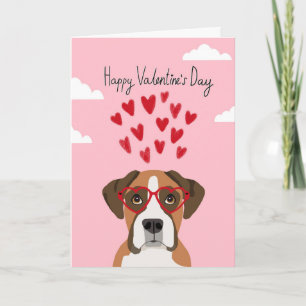 Boxer Dog Valentines Love Card Feiertagskarte