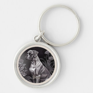 Boxer Dog Vintag Art Metal Schlüsselanhänger