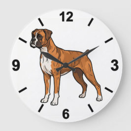 Boxer Dog Wall Clock Cute Pet Home Decor Große Wanduhr
