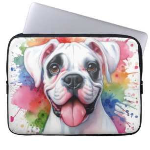 Boxer Dog Watercolor Splashes Laptopschutzhülle