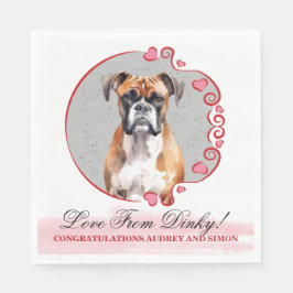 =Boxer Dog Wedding Napkins mit Hunde-Foto Serviette