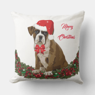 Boxer Dog Weihnachten Niedliches festes Throw Kiss Kissen