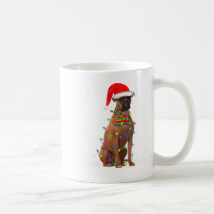 Boxer Dog Weihnachtsbeleuchtung Weihnachtsfeiertag Kaffeetasse
