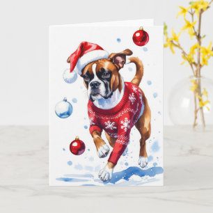 Boxer Dog Weihnachtsgrüßen Karte