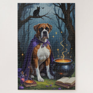 Boxer Dog Whimsical Halloween Malerei