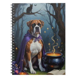 Boxer Dog Whimsical Halloween Malerei Notizblock