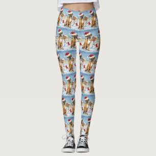 Boxer Dog Winter Wonderland Weihnachtsfreude Leggings