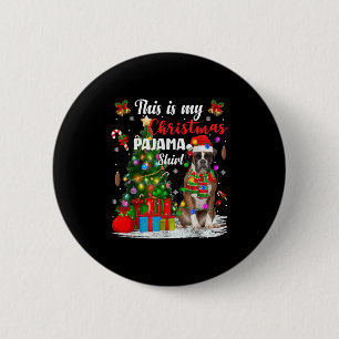 Boxer Dog Xmas Tree Lights Das ist mein Weihnachts Button