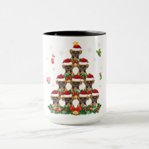 Boxer Dog Xmas Tree Weihnachtsmannmütze Frohe Weih Tasse