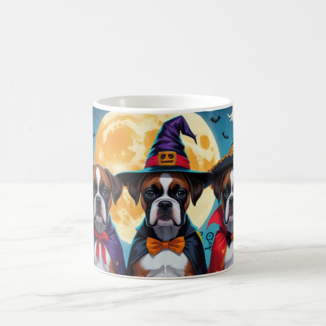 Boxer Dogs Pumpkin Halloween Funny Kaffeetasse (Mittel)