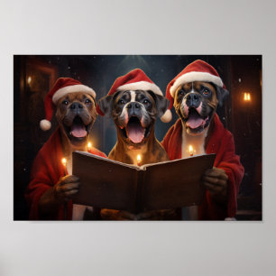 Boxer Dogs Weihnachten Weihnachtsfeiertag Poster