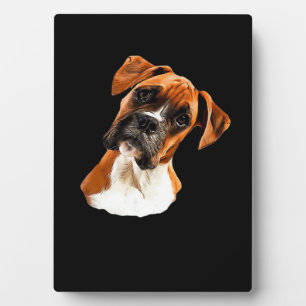 Boxer Ein schöner Boxer Kopfneigung Klassisches T- Fotoplatte