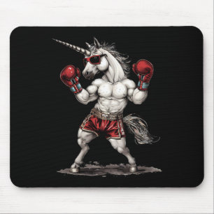 Boxer-Einhorn mit Boxhandschuhen Kickboxen Lustig Mousepad