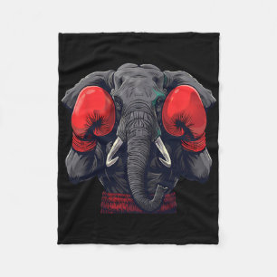 Boxer-Elefant mit Boxhandschuhen Kickboxen Lustig Fleecedecke