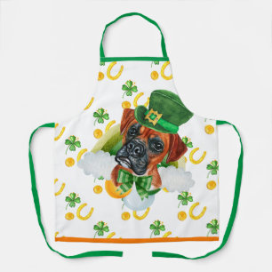 Boxer Ferienheim Dekoration St. Patrick's Day Hund Schürze