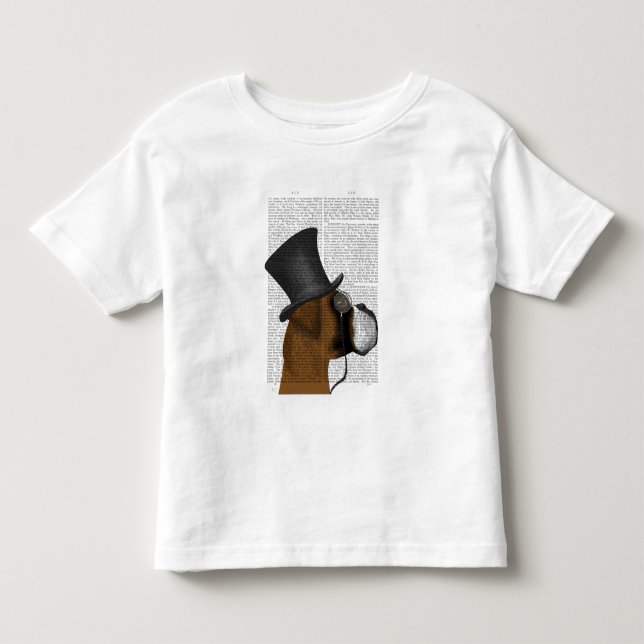 Boxer, formaler Hund und Hut Kleinkind T-shirt (Vorderseite)