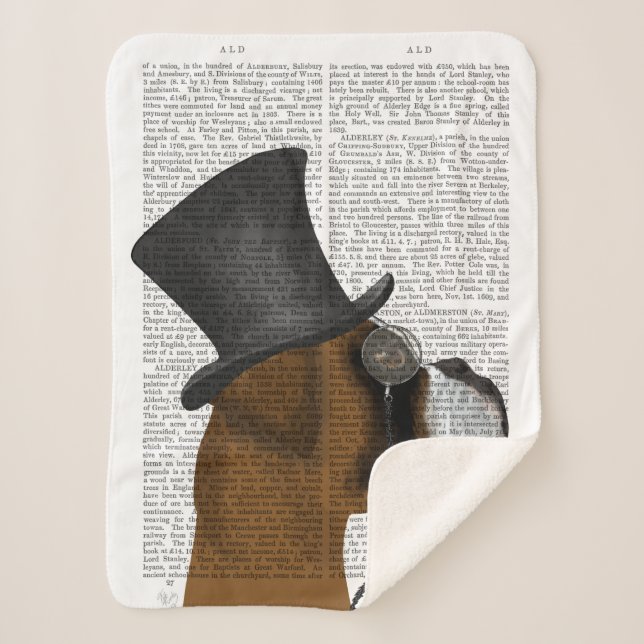 Boxer, formaler Hund und Hut Sherpadecke (Vorderseite)