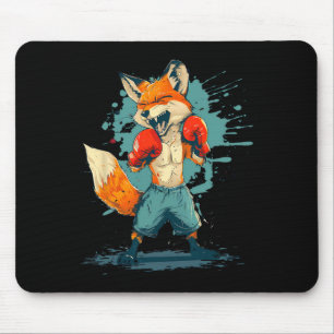 Boxer Fuchs Mit Boxhandschuhen Kickboxen Lustiger Mousepad