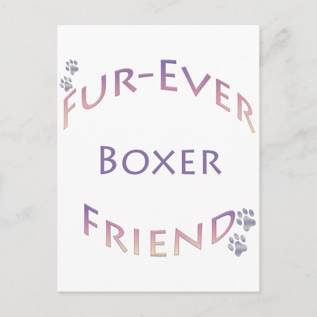 Boxer Furever Postkarte (Vorderseite)