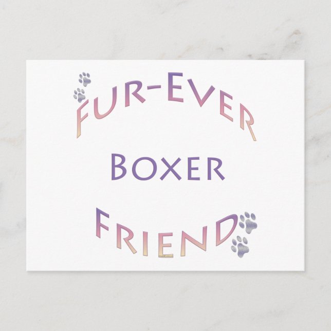 Boxer Furever Postkarte (Vorderseite)