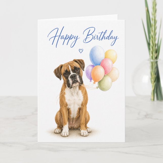 Boxer Geburtstag Karte (Vorderseite)