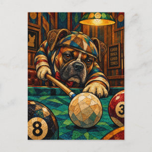 Boxer, geometrisches Mosaik Postkarte