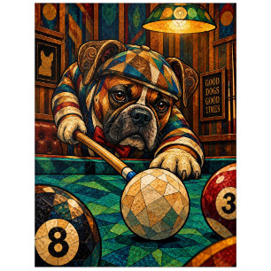 Boxer, geometrisches Mosaik Postkarte