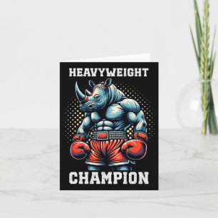 Boxer Geschenk Heavyweight Champion Rhino Boxing Karte