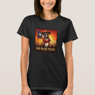 Boxer Gott segne Texas T-Shirt