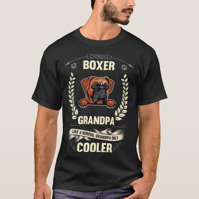 Boxer Grandpa Like A Normal Grandpa Only Cooler T-Shirt (Vorderseite)