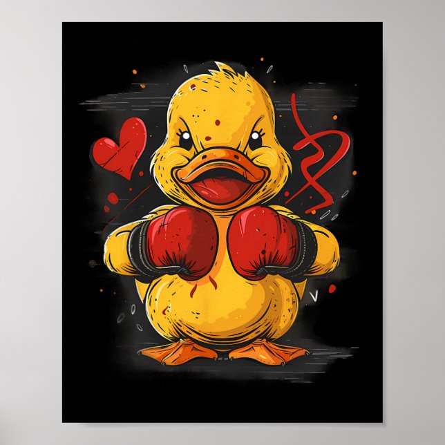 Boxer-Gummiente mit Boxhandschuhen Kickboxen Fu Poster (Vorne)