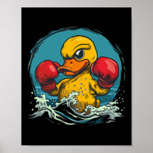 Boxer-Gummiente mit Boxhandschuhen Kickboxen Fu Poster