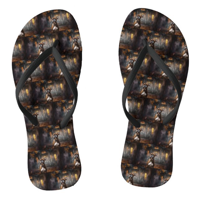 Boxer Halloween Beängstigend Flip Flops (Fußbett)