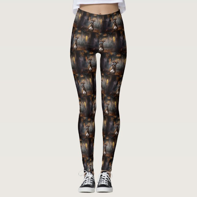 Boxer Halloween Beängstigend Leggings (Vorderseite)