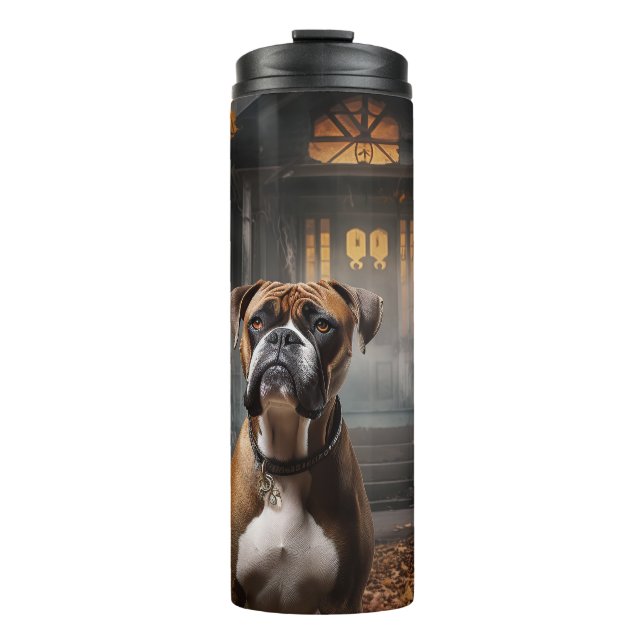 Boxer Halloween Beängstigend Thermosbecher (Vorderseite)
