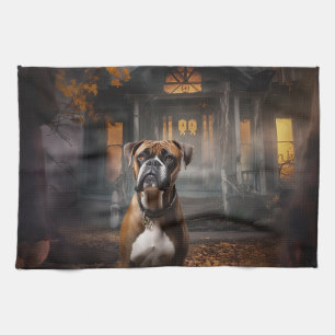 Boxer Halloween Gruselig Geschirrtuch