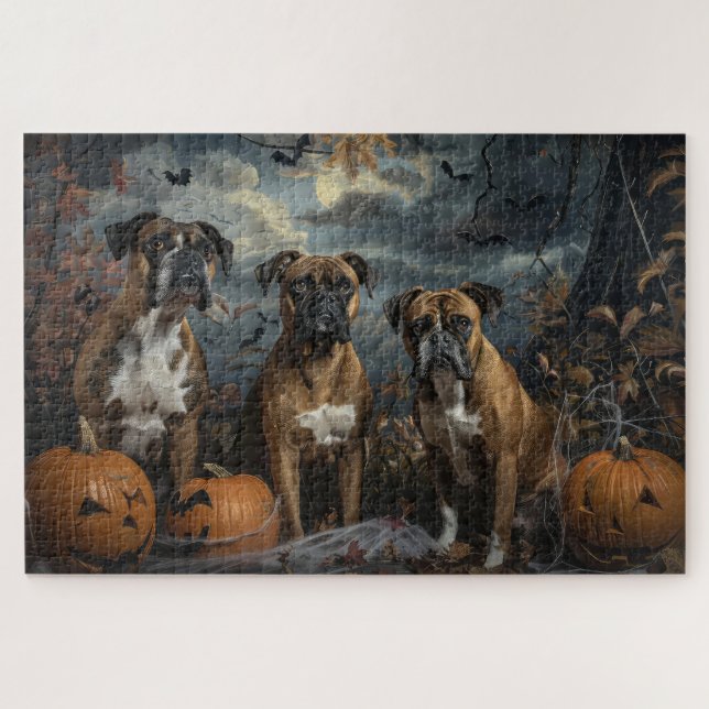 Boxer Halloween Night Doggy Delight (Horizontal)