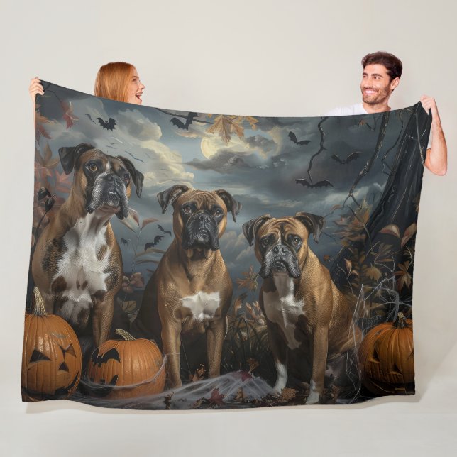 Boxer Halloween Night Doggy Delight Fleecedecke (Beispiel)