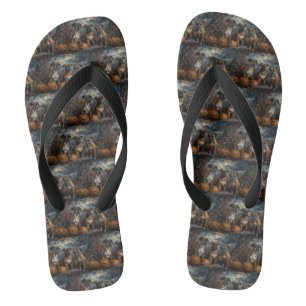 Boxer Halloween Night Doggy Delight Flip Flops